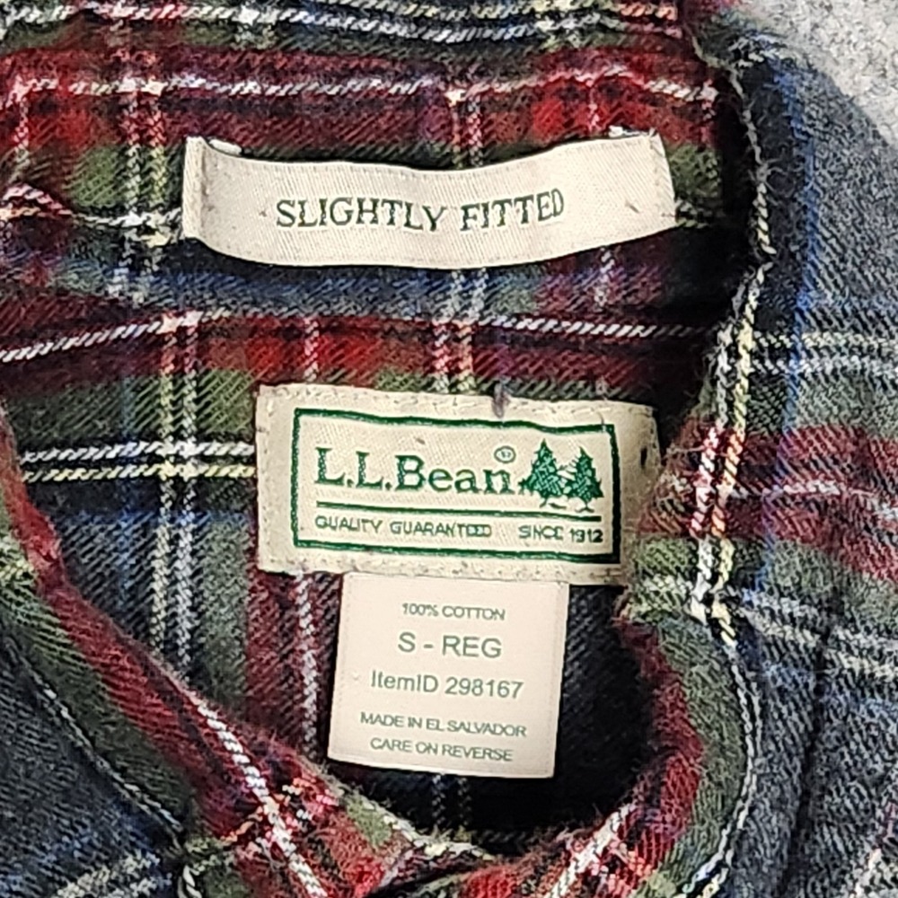 LL Bean Slightly Fitted Flannel Shirt Men S Multicolor Scotch Plaid Long Sleeve - Picture 3 of 6